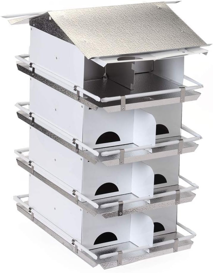 Premium Aluminum Purple Martin House | 4 Floors, 16 Rooms