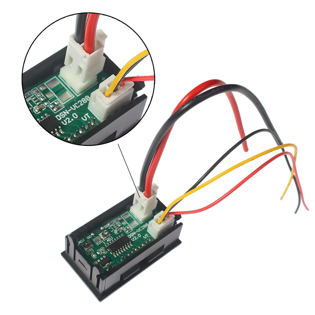 WOWOONE 2Pack Mini 0.28in Digital Voltmeter Ammeter, DC 0‑100V 10A