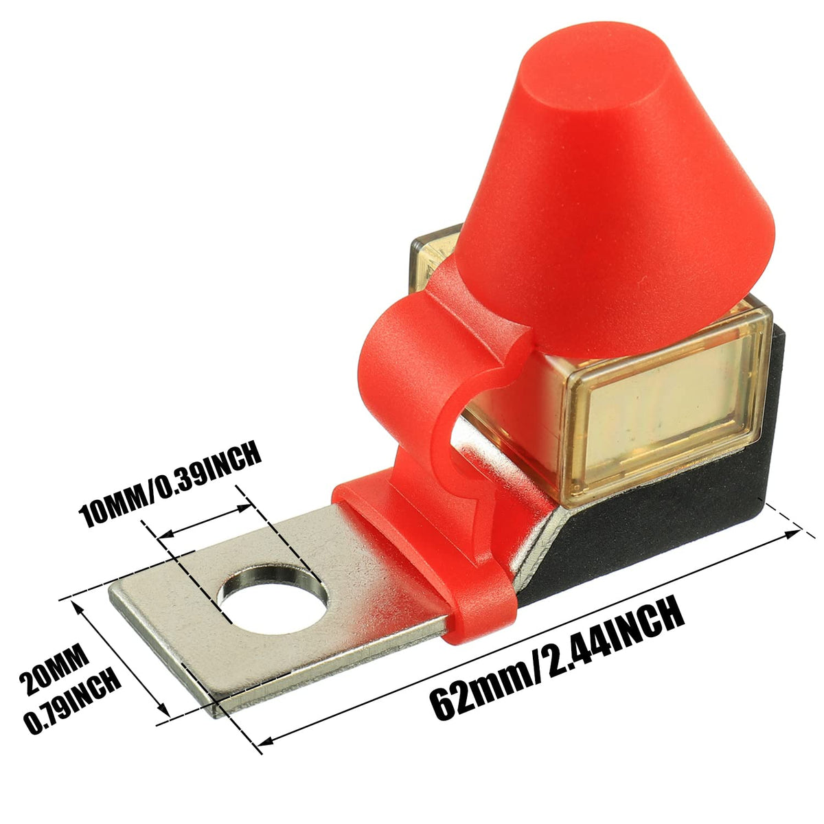 60 AMP MRBF Terminal Block Fuse Holder Single Stud 5/16" (M8) Compact Rated Battery Fuse 60A