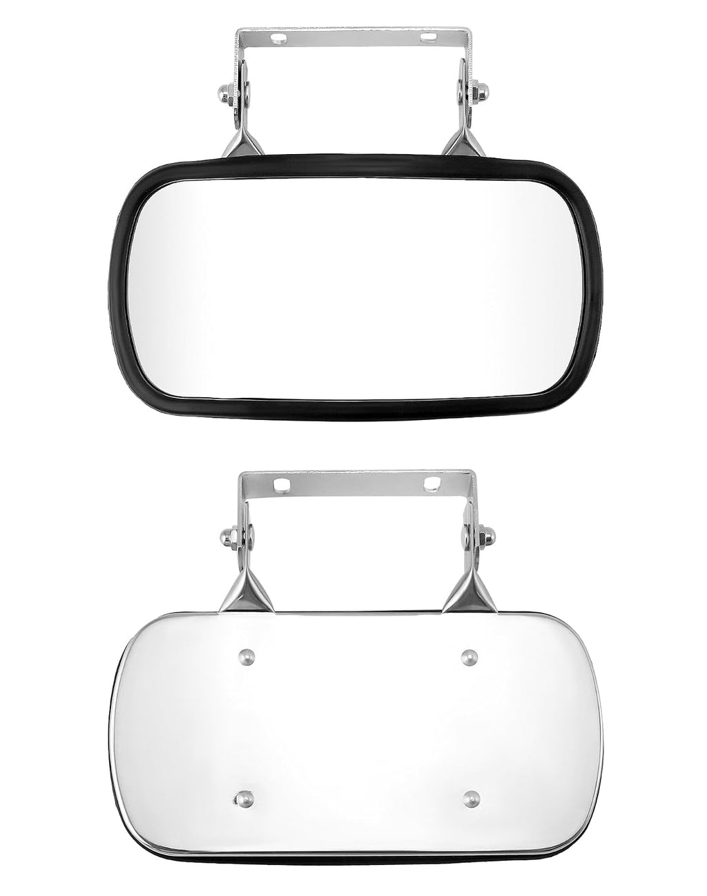 Stainless Steel Convex Mirror, Over Door Rectangular U-Bracket Rearview Mirror for Tractors, Forklifts, Trucks