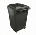 Outdoor Trash Can with Lid & Wheels, 45 Gallon Large Garbage Can for Garage & Patio, Heavy Duty Lockable Lid, Rugged