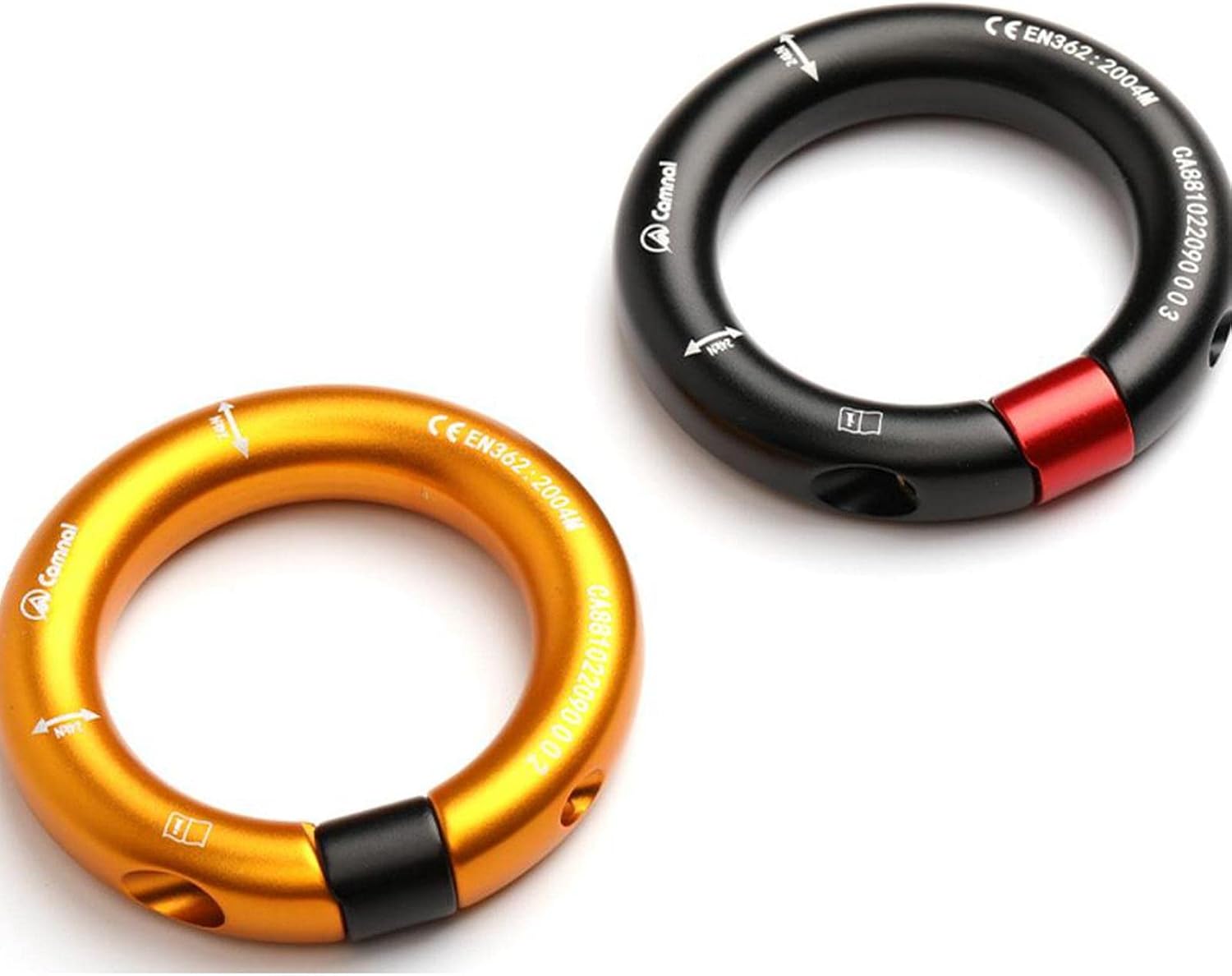 24kN Climbing Rappel Ring, Round Carabiner for Rope Connection in Rescue and Arborist Activities, Black
