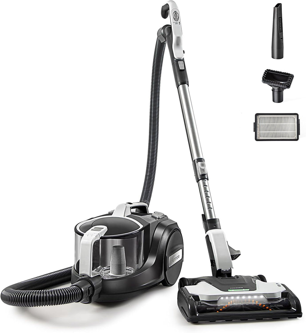 500 Series Bagless Canister Vacuum with Hair Eliminator Brushroll | 2-Motor Cyclonic Technology, HEPA Filtration, 24'