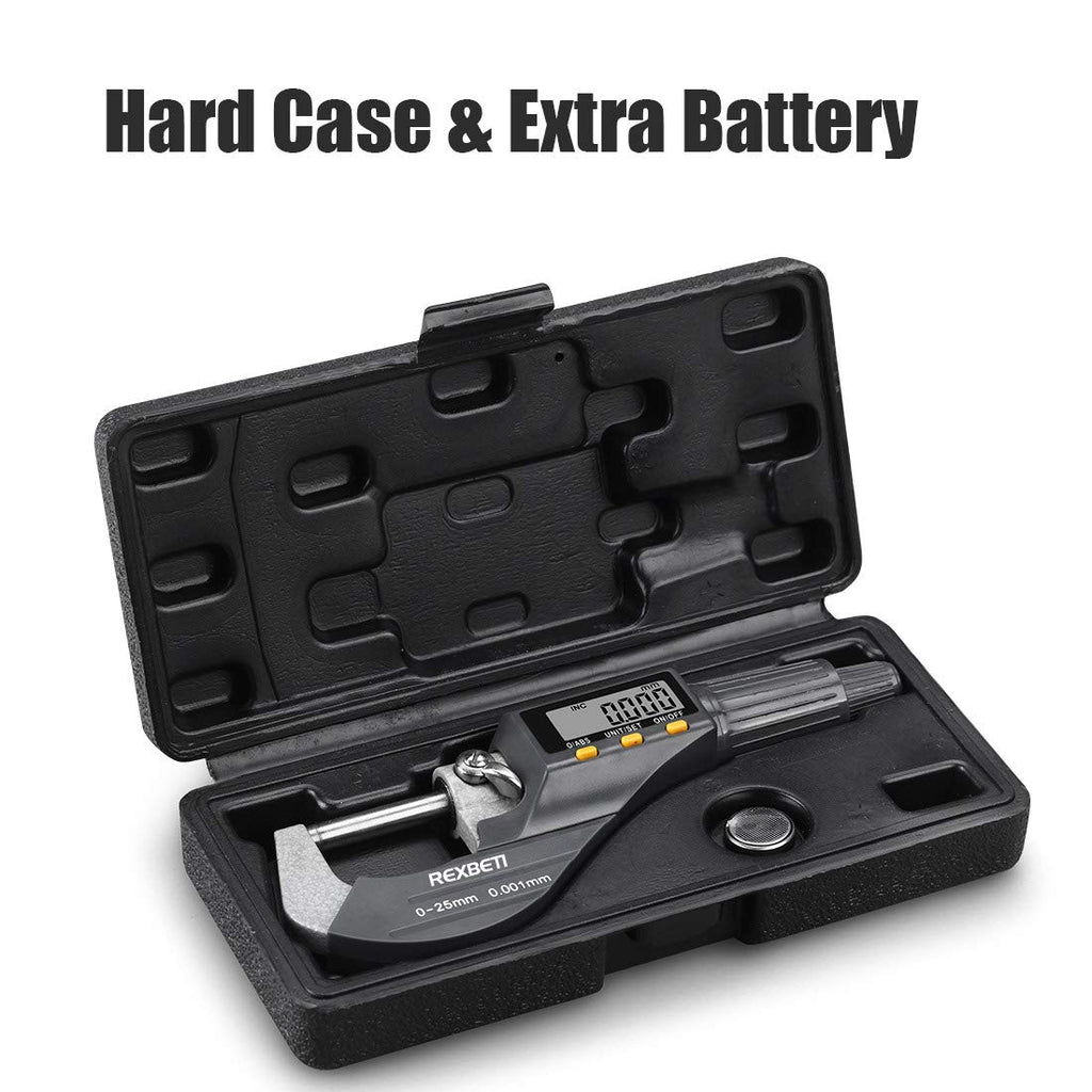 REXBETI Outside Micrometer, Ultra-Precision Carbide Tipped Measuring Tool