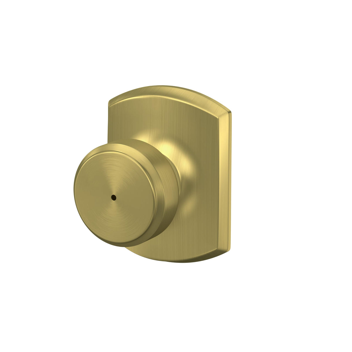 Bowery Bed/Bath Privacy Door Handle with Lock, Satin Brass