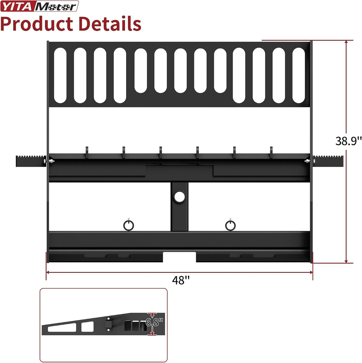 45" 4000 lbs Pallet Forks Frame Attachment & 48" Forklift Blades | with 3 Spear Sleeves
