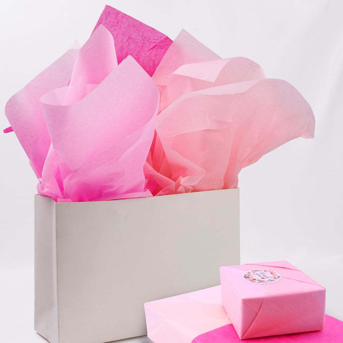 90 Sheets 20" x 30" Pink Tissue Paper Bulk,Large Assorted Pinks Tissue Paper for Gift Bags,Valentine's