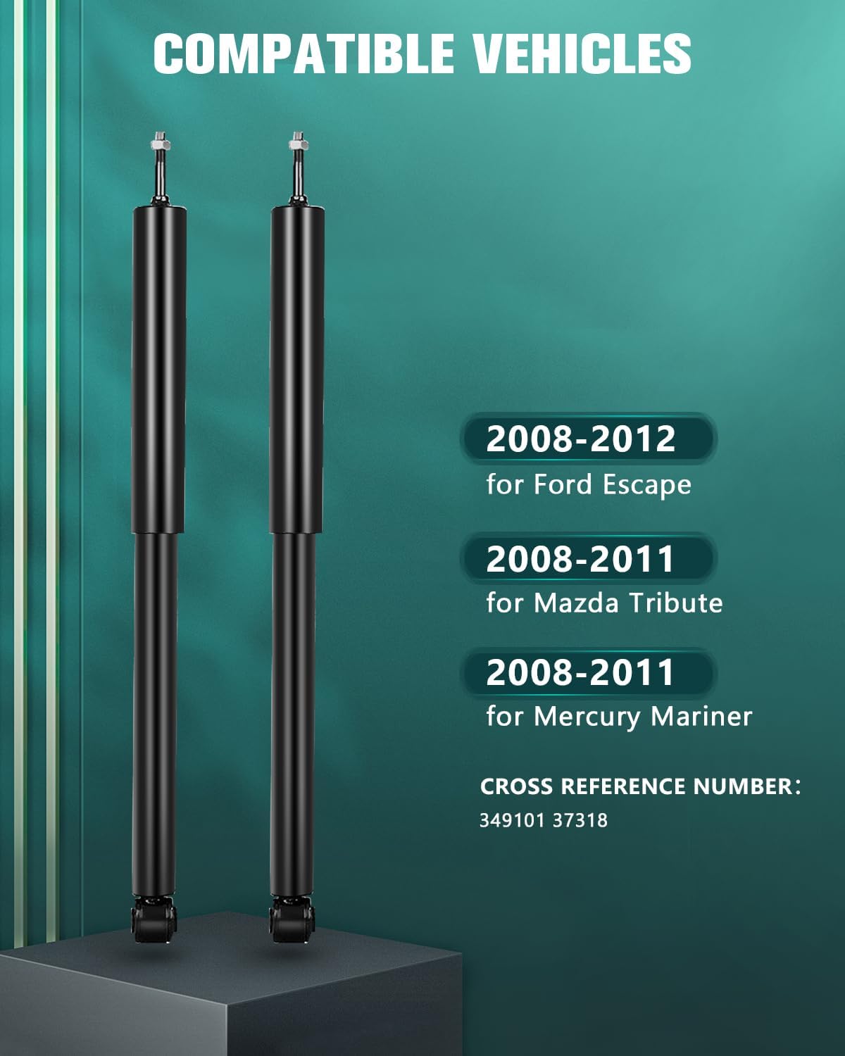 AUTOMUTO 2 Pcs Rear Struts Shock Absorbers Fit 2008-2012 for Ford Escape