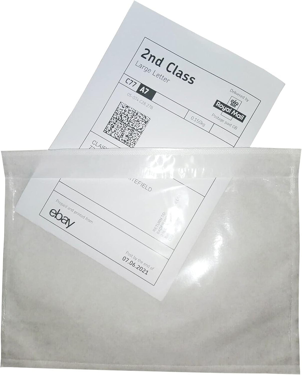 200 pcs 6" x 9" Clear Plastic Adhesive Packing List Envelope Mailing bag Shipping label Pouch Return Label Documents