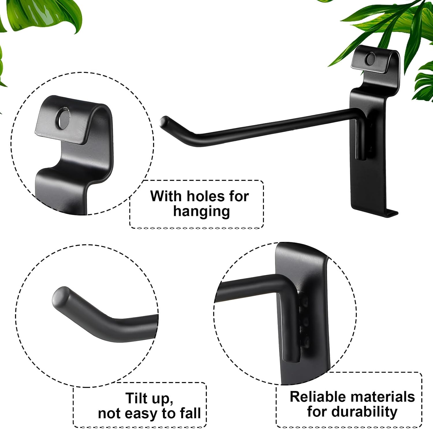 Gridwall Peg Hooks Black Grid Wall Panels Display Hooks Hangers Wire Display Rack Grid Wall Accessories for Retail