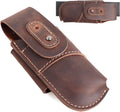 Leather Pocket Knife Sheath - Belt Loop EDC Belt Organizer - Horizontal Carry Knife Holder- Multitool Sheath with Two