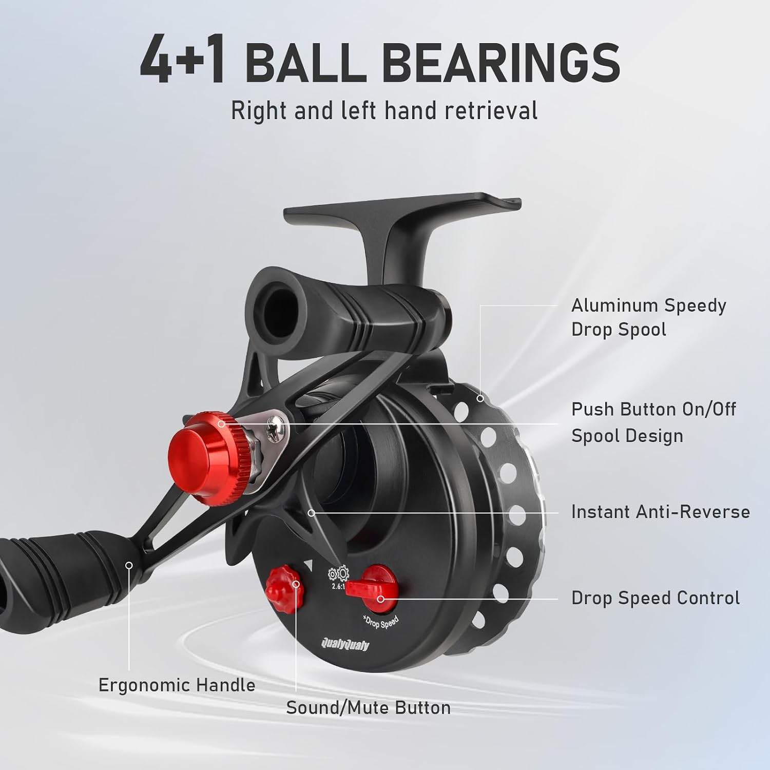 Ice Fishing Rod and Reel Combo 24-28 inch M/ML Inline Ice Fishing Combos 2 Different Tips for Walleye Perch Panfish
