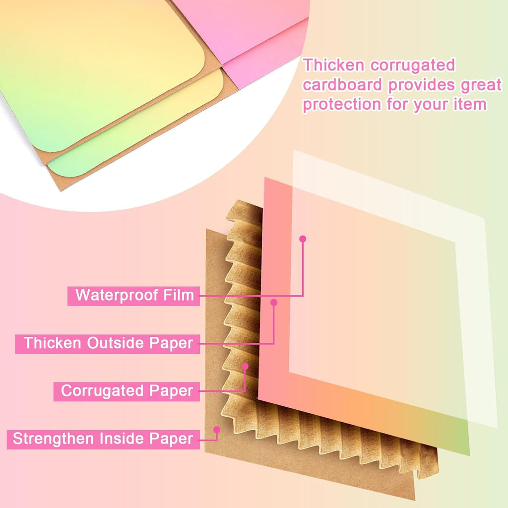 9x6x4 Shipping Boxes Medium Set of 30, Gradient Corrugated Cardboard Box, Mailing Boxes for Packaging Small Business