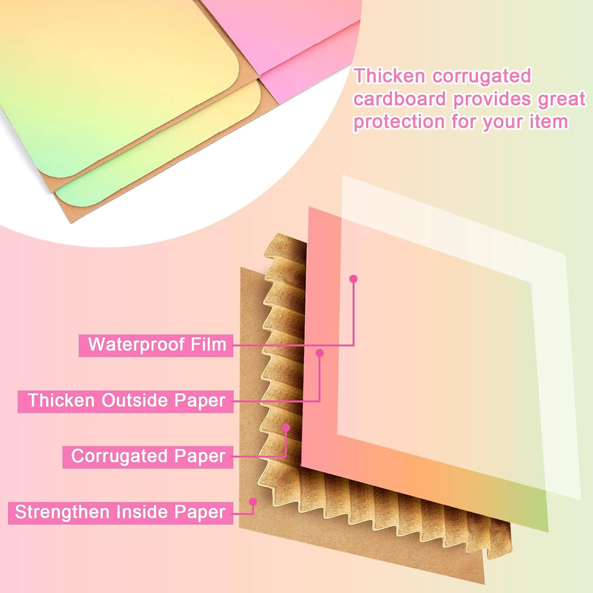 9x6x4 Shipping Boxes Medium Set of 30, Gradient Corrugated Cardboard Box, Mailing Boxes for Packaging Small Business