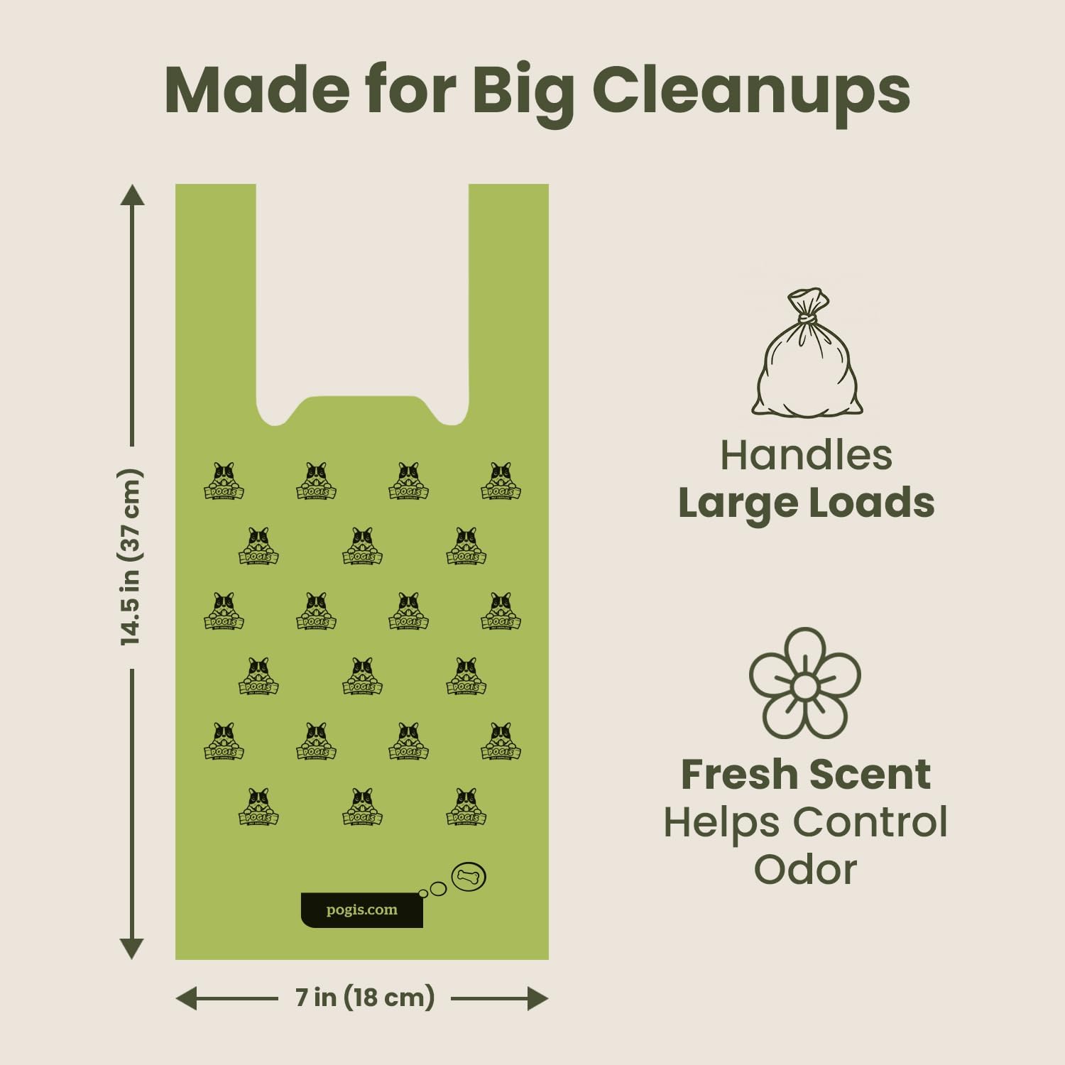 Pogi’s Dog Poop Bags with Handles – Extra-Thick, Leak-Proof, Large, Fresh Scent, 300-Count