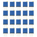20PCS 3296W Trim Pot Trimmer Potentiometer 10K Ohm Multiturn Trimmer Potentiometer Variable Resistor High Precision Potentiometer 3296W Potentiometer, Blue