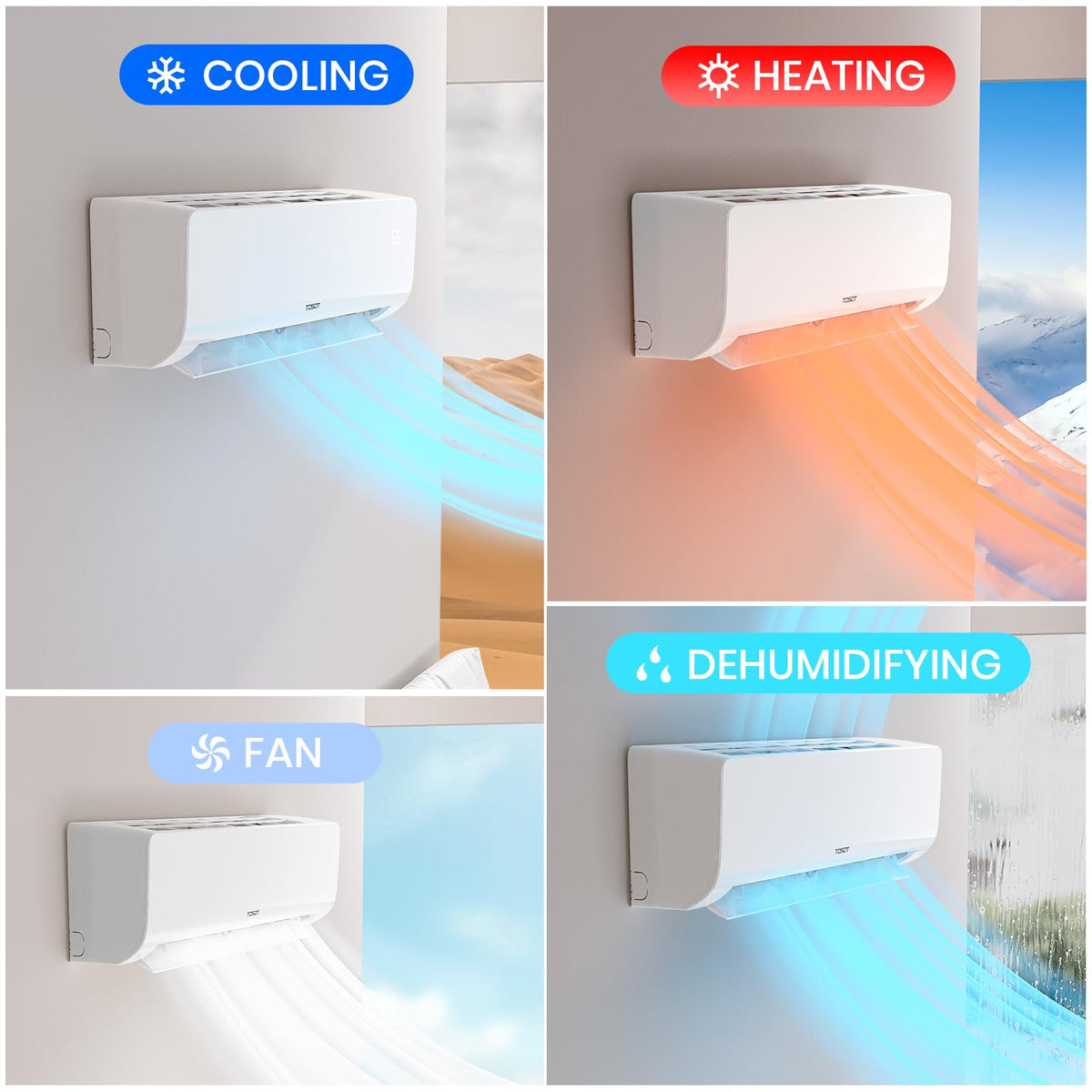 18,000 BTU 2 Zone Mini Split Air Conditioner 21 SEER2, Cosmo Series
