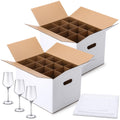 2 Sets Wine Glass Moving Boxes with Divider Kits