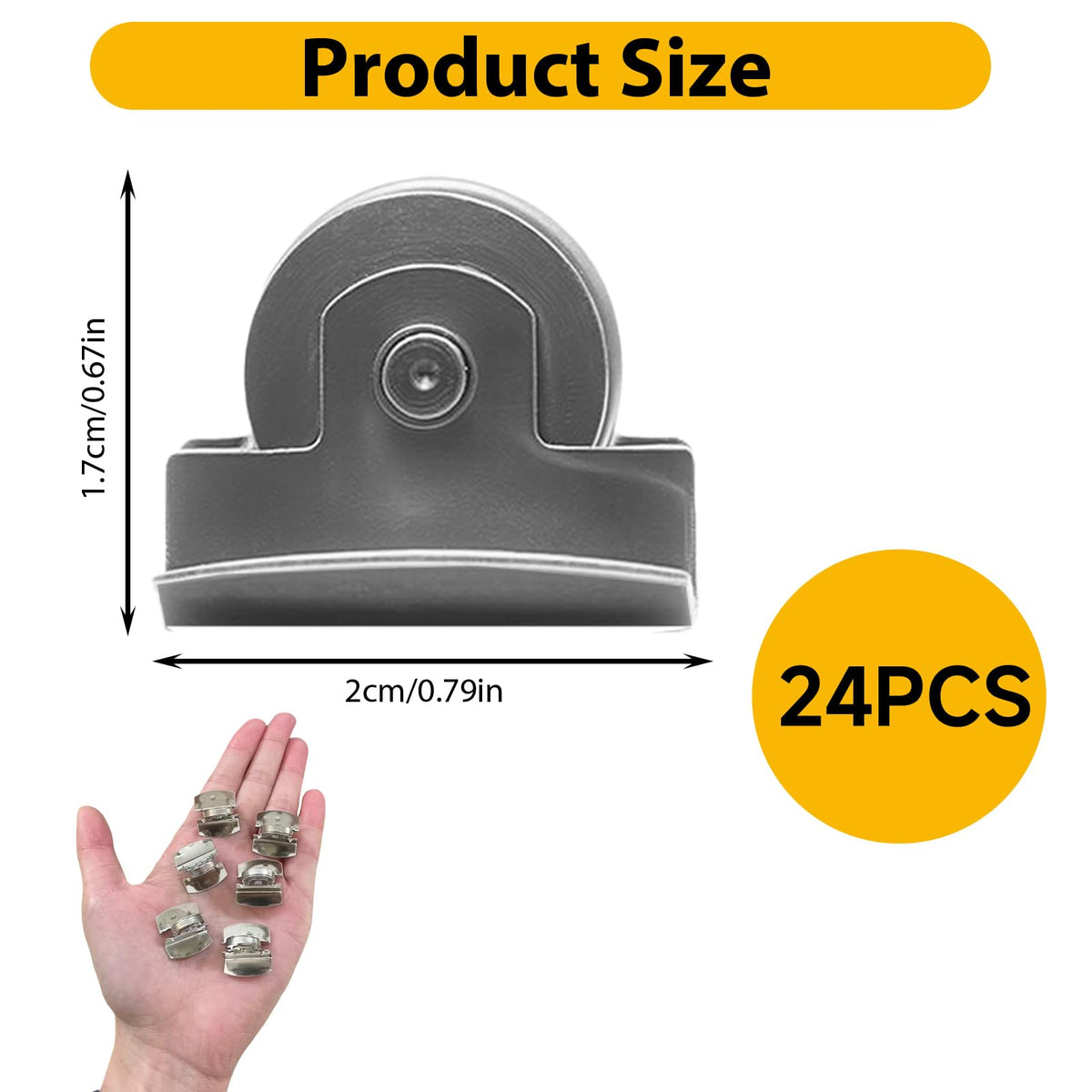 24 Pair Seamless Magnetic Snaps for Purses and Totes, Silver