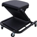 2-in-1 Mechanic Creeper and Stool, 300 lbs Capacity, Heavy-Duty Steel Frame, 360° Swivel Casters, Padded Cushions