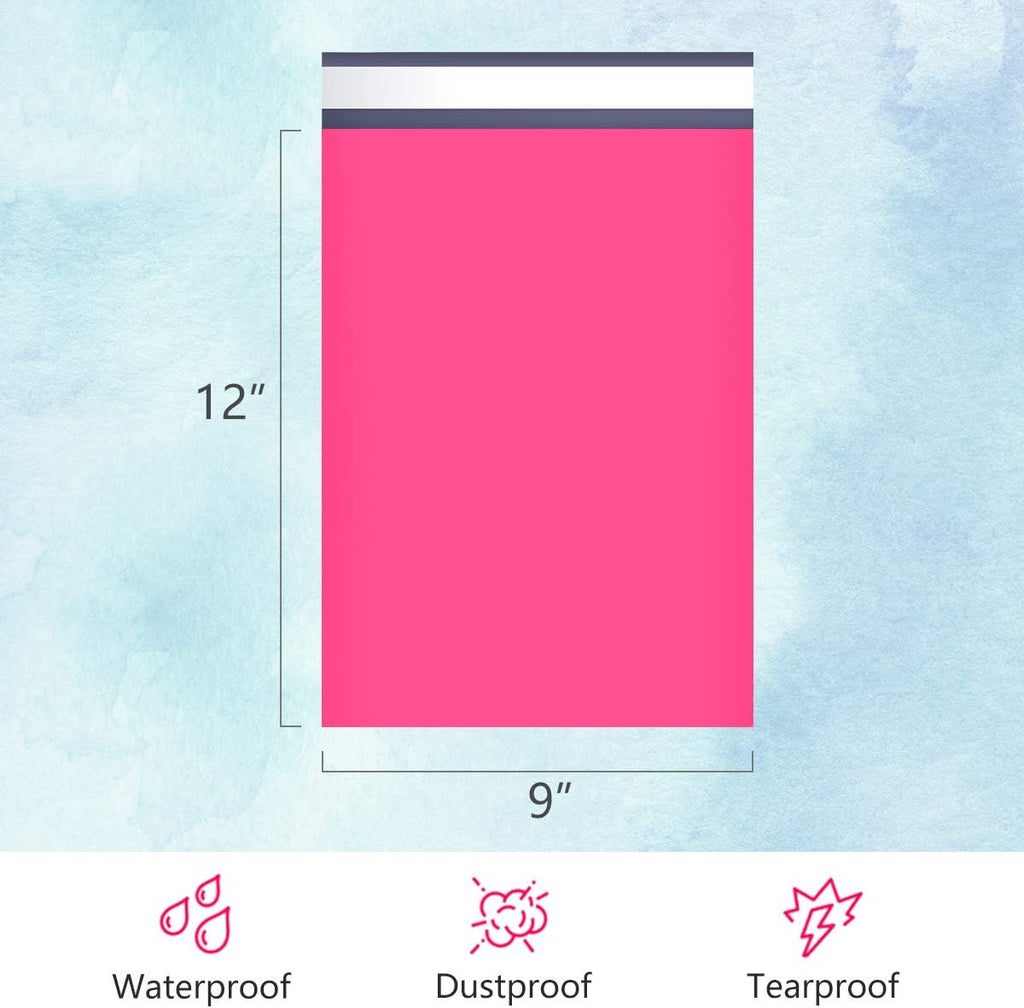 Small Poly Mailers 9x12 Inch Hot Pink 200 Pack Plastic Shipping Bags