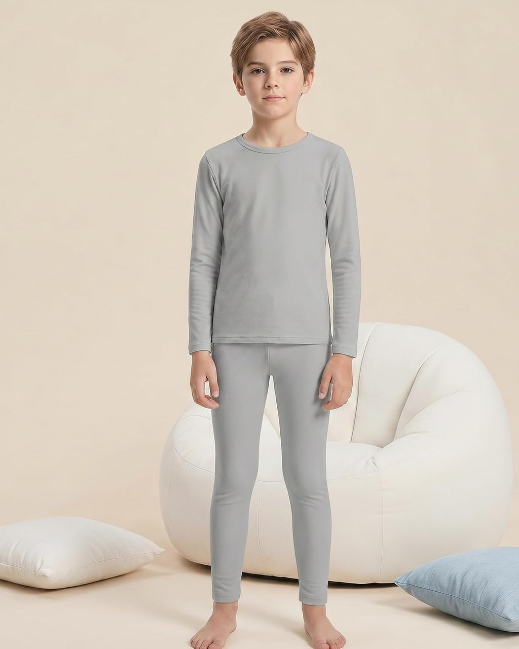 Kids Thermal Underwear Set Fleece Lined Long Johns Base Layer | Soft Fleece Lining, 4-Way Stretch, Long Johns Base