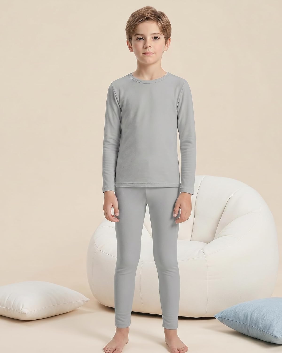 Kids Thermal Underwear Set Fleece Lined Long Johns Base Layer | Soft Fleece Lining, 4-Way Stretch, Long Johns Base