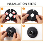 2pcs Wall Split Flange, Black Self-Adhesive Pipe Cover Escutcheon Plate