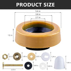 Extra Thick Toilet Wax Ring Replacement Kit with Bolts & Caps, 1.6'' Thick | for Deep Flanges, Fits 3'' or 4'' Lines