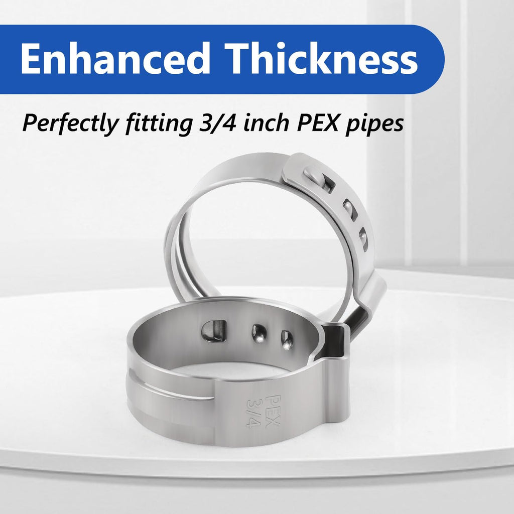 120PCS 3/4 Pex Crimp Rings, 304 Stainless Steel Pex Fittings