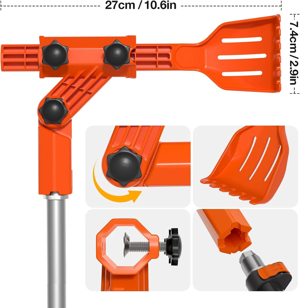 Gutter Cleaning Tools from The Ground, Multi-Angle Cleaner, Scoop & Brush & Mini Rake for rain Guard Cleaning and