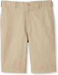 Boys Flat Front Stretch Twill Shorts with Adjustable Waist in Standard and Extended Kids Sizes Navy, 6