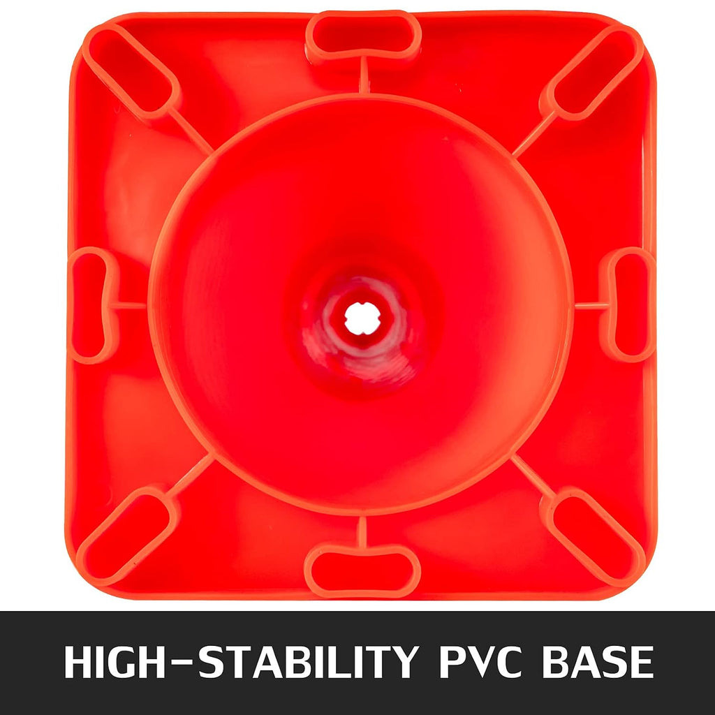 12Pack 18" Traffic Cones, Safety Road Parking Cones PVC Base, Orange Traffic Cone with Reflective Collars, Hazard