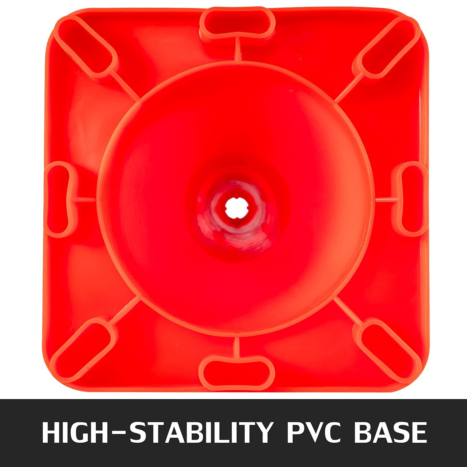 12Pack 18" Traffic Cones, Safety Road Parking Cones PVC Base, Orange Traffic Cone with Reflective Collars, Hazard