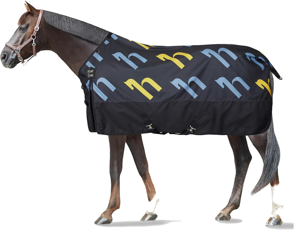 Nevada 1200D Lightweight Waterproof Horse Turnout Sheet with Fleece Lining (No Fill) - Dark Blue - 84 in