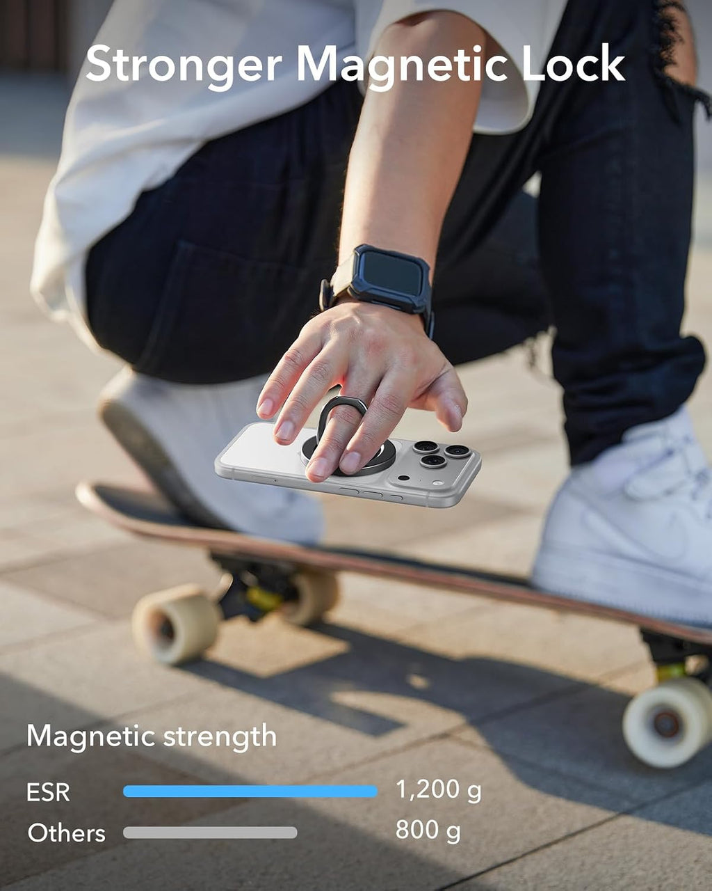 for MagSafe Phone Grip for iPhone 17-12, 2-Way Magsafe Ring Holder | Magnetic Phone Grip, Magnetic Phone Grip for