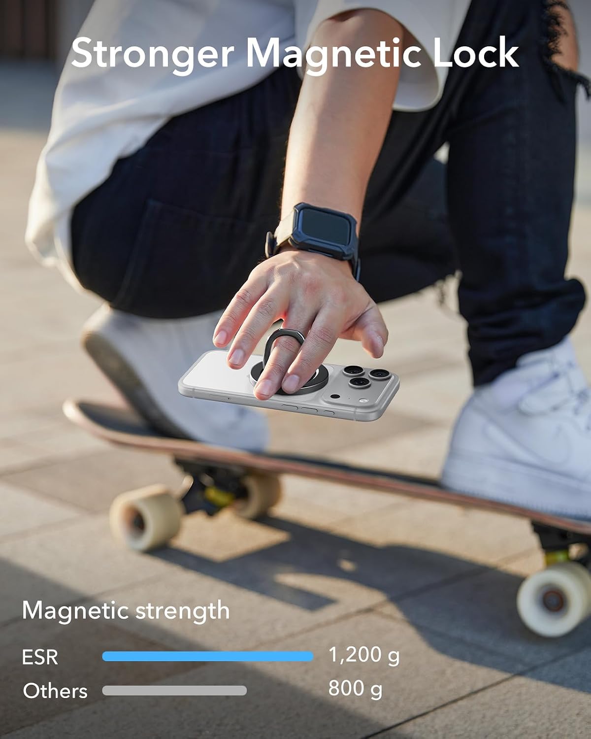 for MagSafe Phone Grip for iPhone 17-12, 2-Way Magsafe Ring Holder | Magnetic Phone Grip, Magnetic Phone Grip for