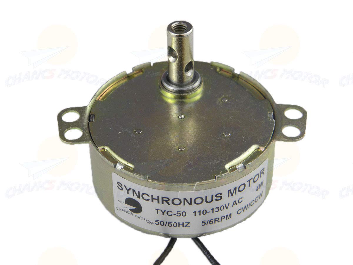 CHANCS 5PCS Synchron Motor Synchronous Turntable Motor TYC-50 60HZ 5-6RPM 110V Electric Motor for Cup Turner,Cuptisserie Rotator with 7mm Flexible Coupling Connector