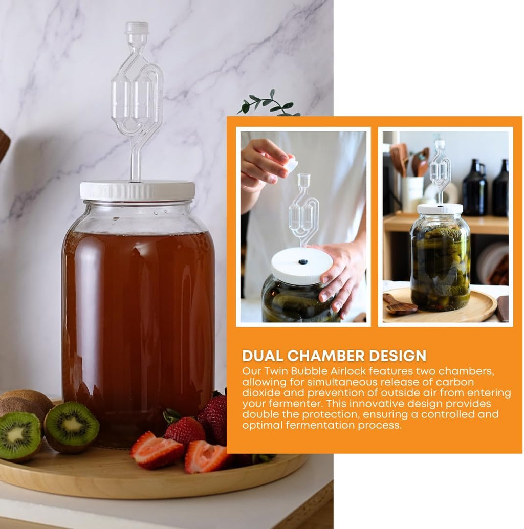 Airlocks for Fermenting | Bubble Airlock for Wine Making and Beer Making | BPA-Free S-Shaped Airlock used for Brewing