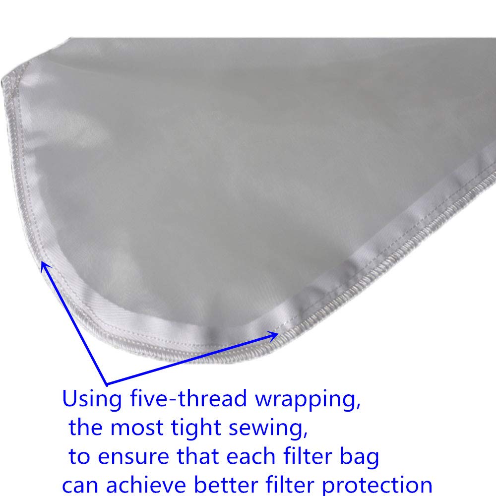 7Inch Ring 200 Micron Nylon Monofilament Mesh Filter Bag,7" x 32" Liquid Filter Sock