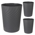 Plastic Small Bathroom Trash Can Wastebasket Garbage Can, Dark Grey, 3 Pack
