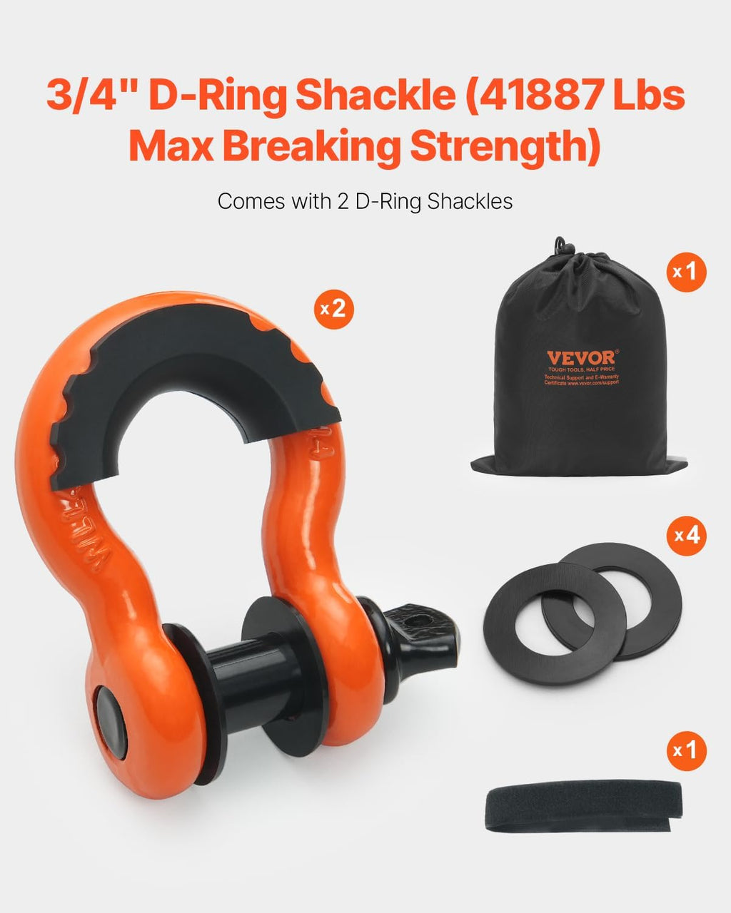 Heavy Duty Tow Strap Recovery Kit 3 in x 20 ft (MBS-36,000 lbs) Tree Saver Winch Strap, Triple Reinforced Loop &