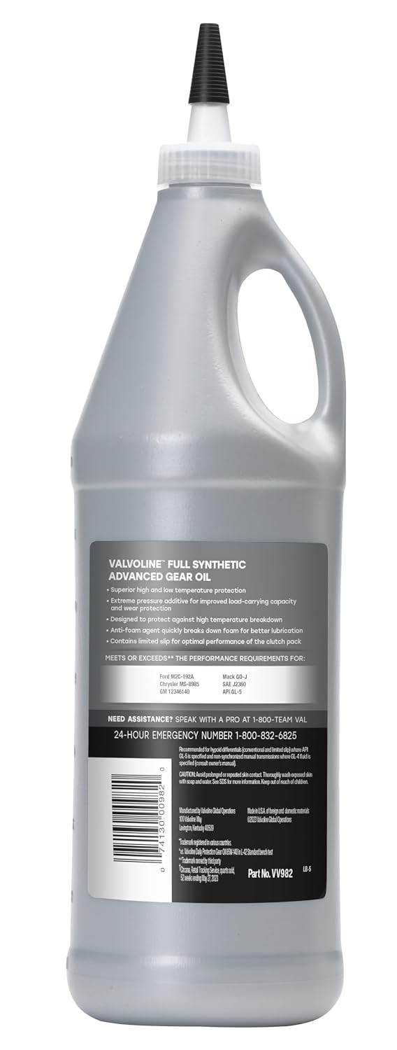 Valvoline Advanced Full Synthetic 75W-140 Gear Oil 1 QT