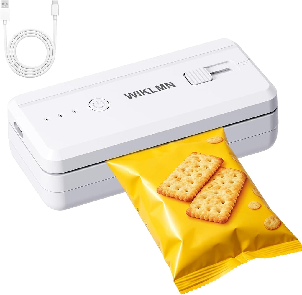 Mini Bag Sealer, 2 in 1 Chip Sealer with Cutter, Magnet Base for Home Use