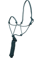 Rope Halters for Horses with 8ft Lead, 4 Knot Training Halter on 1/4" Stiff Cord (Average, Hunter Green)