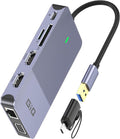 USB Docking Station GIQ USB C HUB USB 3.0 to Dual HDMI VGA Adapter Triple Display USB C Laptop Docking Station Dual
