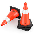 Orange Traffic Safety Cones 18 Inch with Weighted Base, 4 Pack