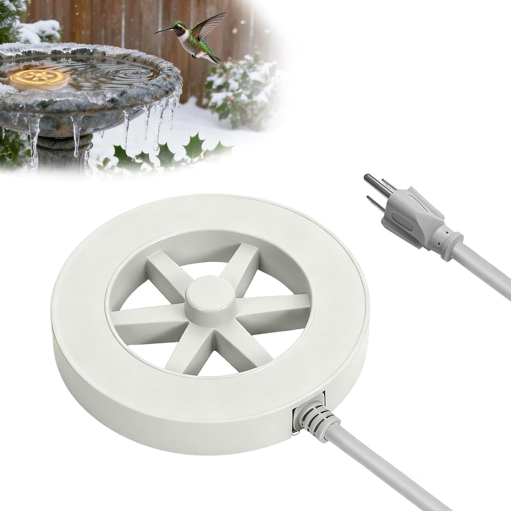 Bird Bath Heater-50W Circle De-Icer with Hollow Snowflake Design,Faster Ice Melting，Heated Birdbaths & Animal Water