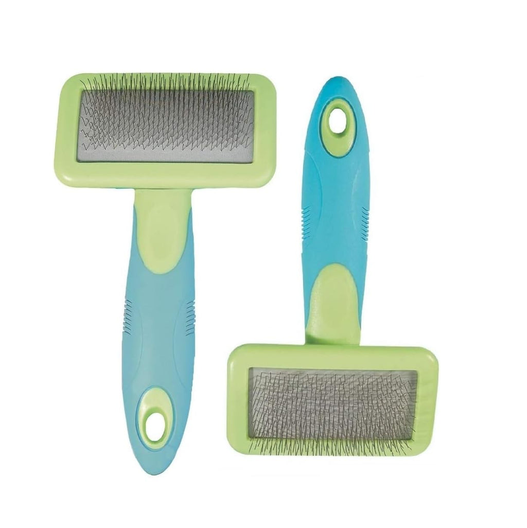 Slicker Brushes Ergonomic Handle for Pet Grooming Dog Cat Small Animal Stainless Steel Pins (Small)