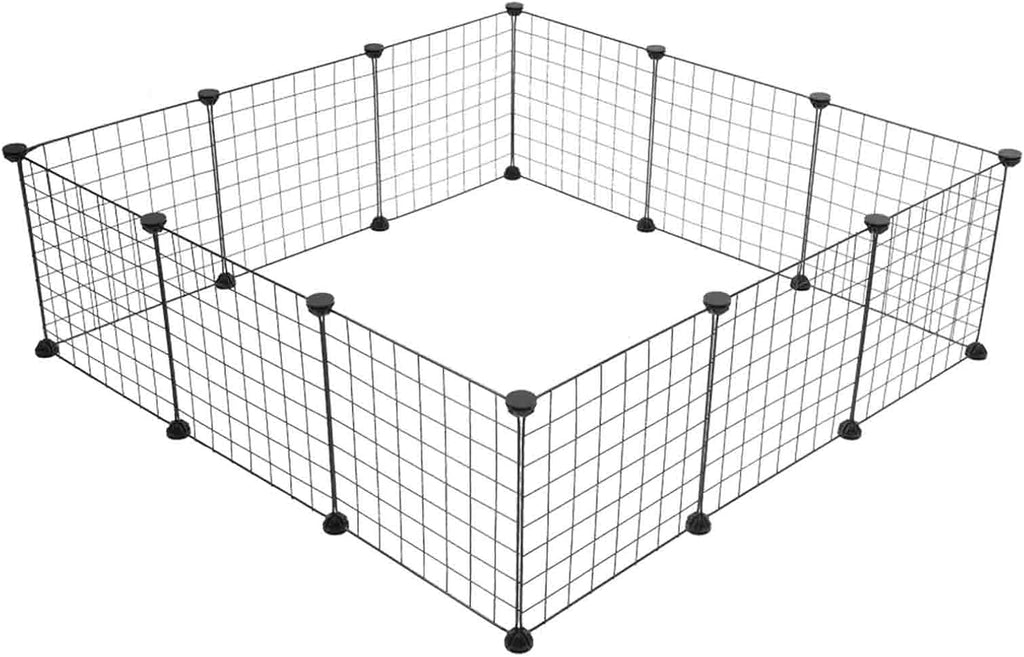 Metal Panel Pet Playpen, DIY Expandable Design for Various Small Animals, Indoor Portable Metal Wire Yard Fence, Easy